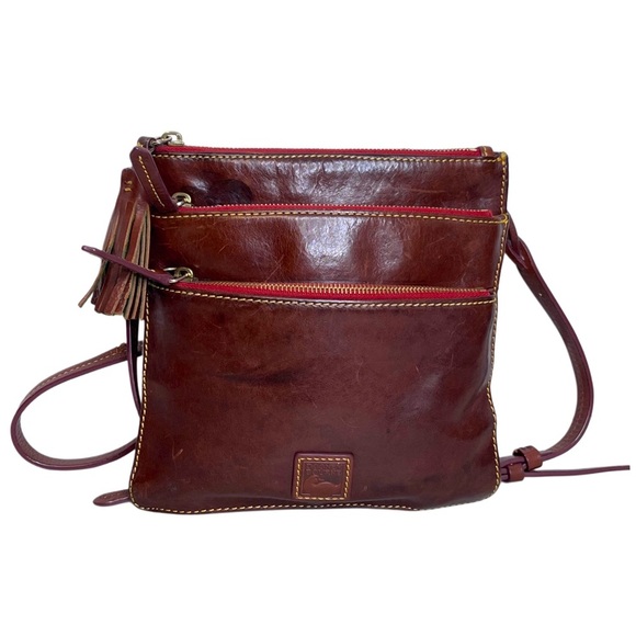 Vintage Dooney Bourke Florentine Leather Crossbody Bag - Picture 1 of 16
